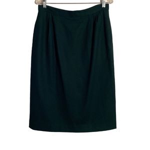 Women Wool Vintage Pencil Skirt Green Size 14